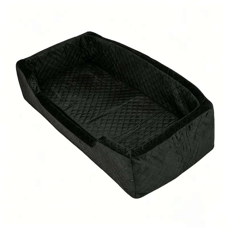 Cama para mascotas con refuerzo acolchado negro