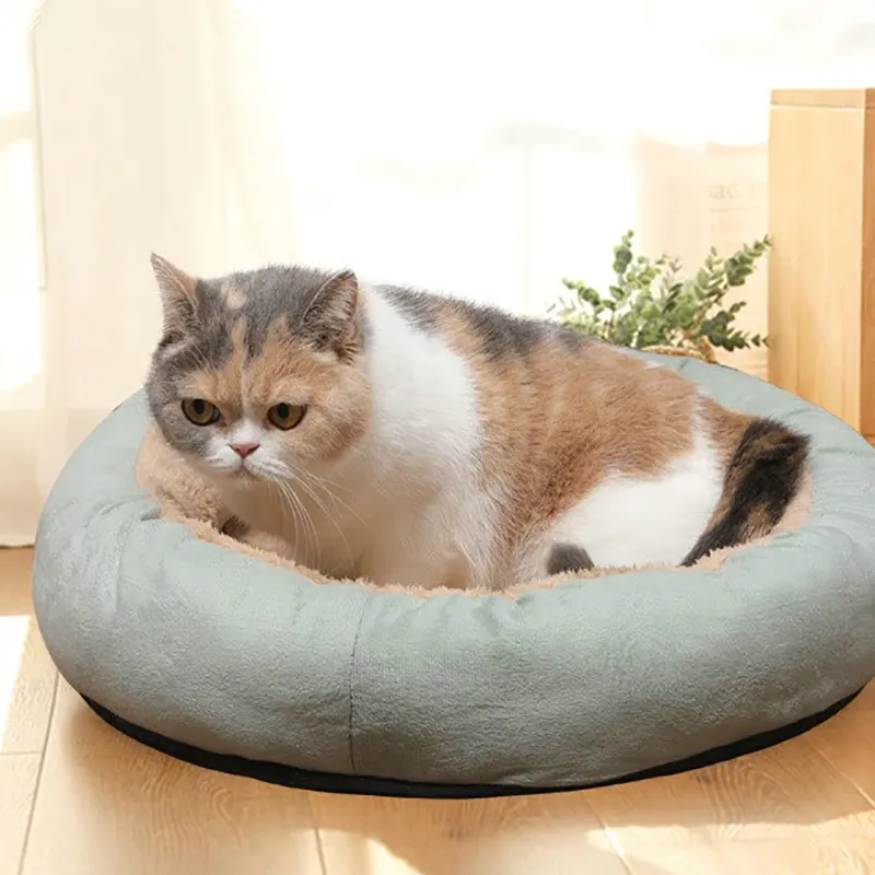 Cama redonda para mascotas con esponja